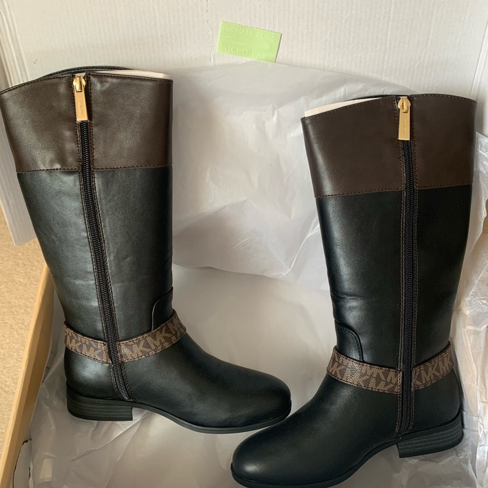 Michael Kors Little Girls Chocolate Brown Finley Bransyn Tall Size 2 Boot